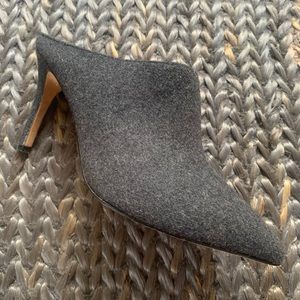 Chic Grey Felted Wool, Mule Heel